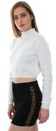 Parisian Black Leopard Print Mini Skirt