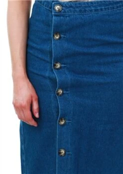 Dv8 Blue Midi Denim Button Skirt -Closet Muse Store 15871 1