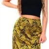 Brave Soul Mustard Zebra Print Satin Midi Skirt -Closet Muse Store 19469