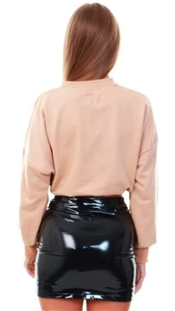 Sixth June Beige Logo Patch Sweatshirt -Closet Muse Store 20007 3