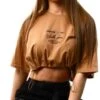 Sixth June Beige Drawcord Cropped Top