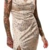Sixth June Beige Printed Midi Dress -Closet Muse Store 21891