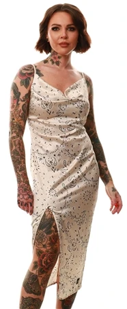 Sixth June Beige Printed Midi Dress