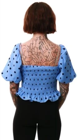 Brave Soul Blue Polka Dots Smock Top -Closet Muse Store 22027 3