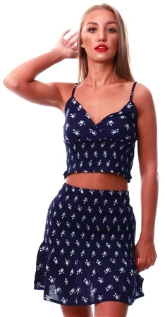Urban Bliss Navy Floral Print Skirt