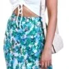 Girl In Mind Green/Blue Emily Frill Detail Wrap Skirt -Closet Muse Store 22313