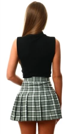 Cutie London Green Check Tennis Mini Skirt -Closet Muse Store 23616 3