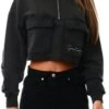 Gym King Washed Black Utility Crop High Neck
