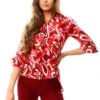Cutie London Red Pattern Print Blouse -Closet Muse Store 23999
