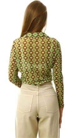 Neon & Nylon Green / Aloe Wash Nathalia Patterned Shirt -Closet Muse Store 24570 3