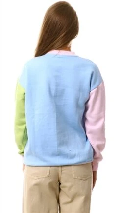 Daisy Street Blue / Green / Pink Colour Block Los Angeles Sweater -Closet Muse Store 24589 3
