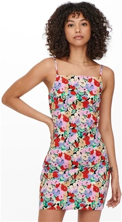 Only Black / Black Charlot Patterned Slip Dress