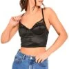 Saint Genies Black Coraline Satin Bustier -Closet Muse Store 24845