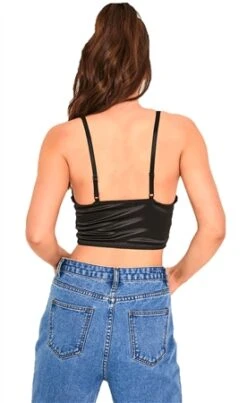 Saint Genies Black Coraline Satin Bustier -Closet Muse Store 24845 3