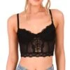 Saint Genies Black Mabel Mesh Cropped Lace Underwired Bralette -Closet Muse Store 25932