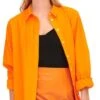 Only Orange / Burnt Orange Ditte Faux Leather Skirt -Closet Muse Store 26161