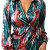 Girl In Mind Teal / Pink Tie Dye Wrap Dress -Closet Muse Store 26229