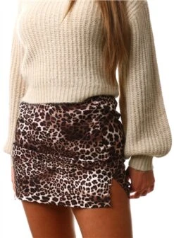 Cutie London Leopard Print Mini Skirt -Closet Muse Store 26381 1