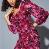 Vila Fandango Pink Millie Short Long Sleeved Dress -Closet Muse Store 26760