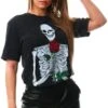 Missi London Black Skull Rose Tee -Closet Muse Store 26786