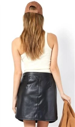 Noisy May Black Proof Short Coated Skirt -Closet Muse Store 27560 3