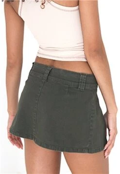 Brave Soul Khaki Micro Mini Skirt -Closet Muse Store 27622 2