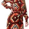 Vila Winetasting / Graphic Sofie Long-Sleeved Shirt Dress -Closet Muse Store 27666