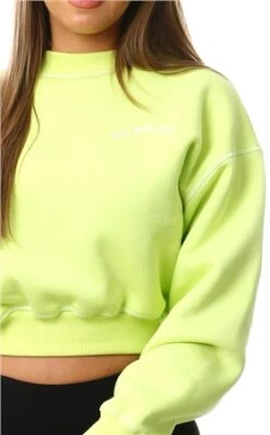 Gym King Lime Recovery Fleece Crewneck Sweater -Closet Muse Store 27733 1