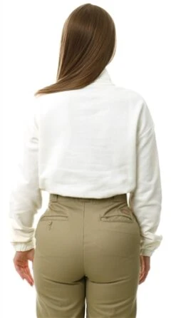 Vans Marshmallow Left Chest Half Zip Sweatshirt -Closet Muse Store 27778 3