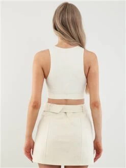 Saint Genies Cream Sybil Cargo Skirt -Closet Muse Store 27802 3