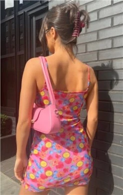 Glamorous Pink Fruit Print Mesh Strappy Short Dress -Closet Muse Store 27864 3