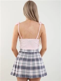 Saint Genies White Pleat Mini Skort -Closet Muse Store 28048 3