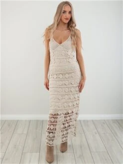 Qed Stone Crochet Pattern Midi Dress -Closet Muse Store 28071 2