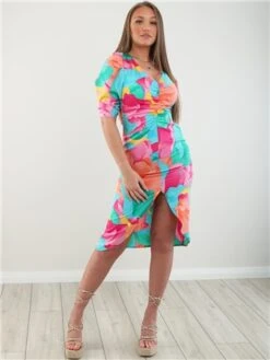 Vila Pink Yarrow Johanna Detailed Midi Dress -Closet Muse Store 28098 2