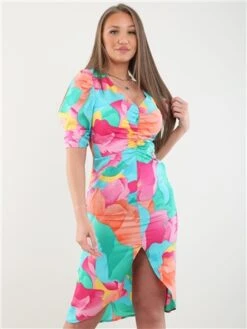 Vila Pink Yarrow Johanna Detailed Midi Dress