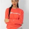 Champion Pink Big Logo Crewneck Sweatshirt