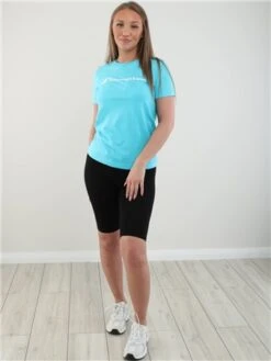 Champion Blue Big Script Logo Print Cotton T-Shirt -Closet Muse Store 28218 2