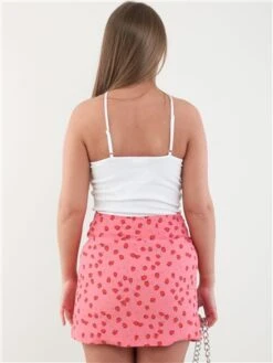 Glamorous Pink Strawberry Pattern Print Skirt -Closet Muse Store 28254 3