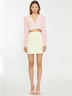 Glamorous Yellow/Pink Floral Crop Top -Closet Muse Store 28255 2