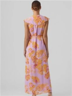 Veromoda Purple / Orchid Bloom Hope Standard Fit V-Neck Long Dress -Closet Muse Store 28259 3