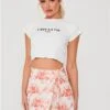 Saint Genies Cream / Orange Floral Wrap Mini Skirt -Closet Muse Store 28390