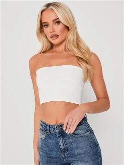 Saint Genies White Bandeau Top