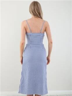 Daisy Street Light Blue Gingham Midi Dress -Closet Muse Store 28468 3