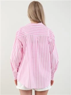 Saint Genies Pink / White Stripe Long Sleeve Shirt -Closet Muse Store 28476 3