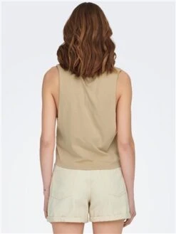 Only Brown / Irish Cream Lucy Knot Detailed Top -Closet Muse Store 28485 3