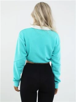 Harper & Lewis Mint Cropped 1/4 Zip Sweater -Closet Muse Store 28542 3