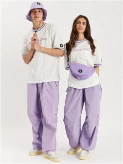 Harper & Lewis Cream / Lilac Ringer Short Sleeve T-Shirt -Closet Muse Store 28545 2