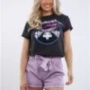Amplified Charcoal Metallica Cropped Tee -Closet Muse Store 28585