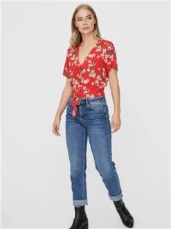 Veromoda Goji Berry Easy Floral Print Top -Closet Muse Store 28590 2