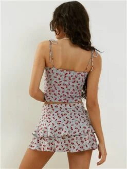 Motel Disty Floral Blue Lowisa Mini Skirt -Closet Muse Store 28598 3